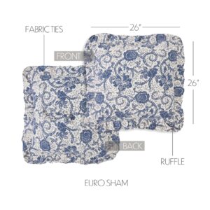 VHC-81242 - Dorset Navy Floral Fabric Euro Sham 26x26