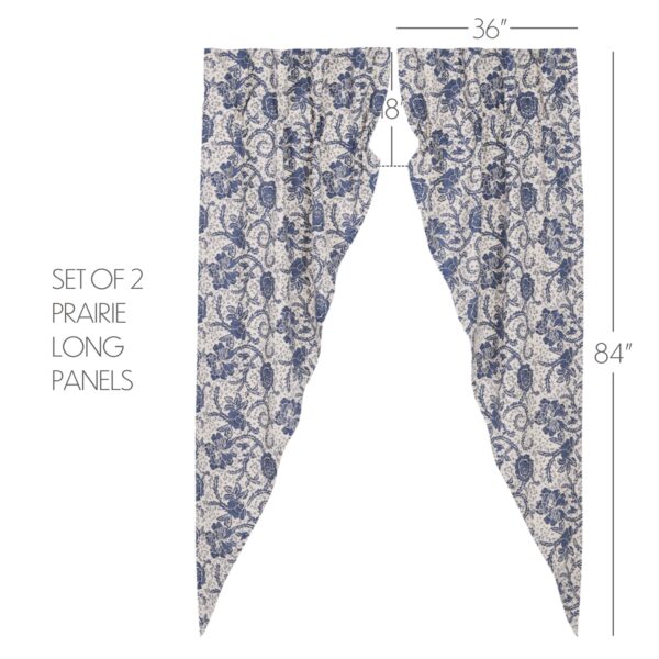 VHC-81251 - Dorset Navy Floral Prairie Long Panel Set of 2 84x36x18