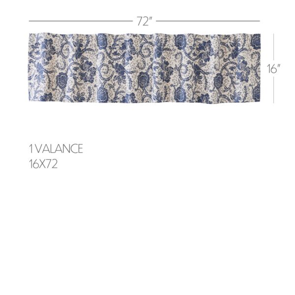 VHC-81258 - Dorset Navy Floral Valance 16x72