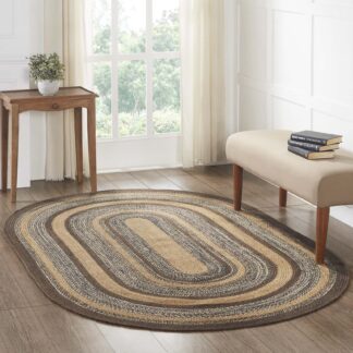 Rustic Espresso Jute Rug Oval w/ Pad 60x96 by Oak & Asher