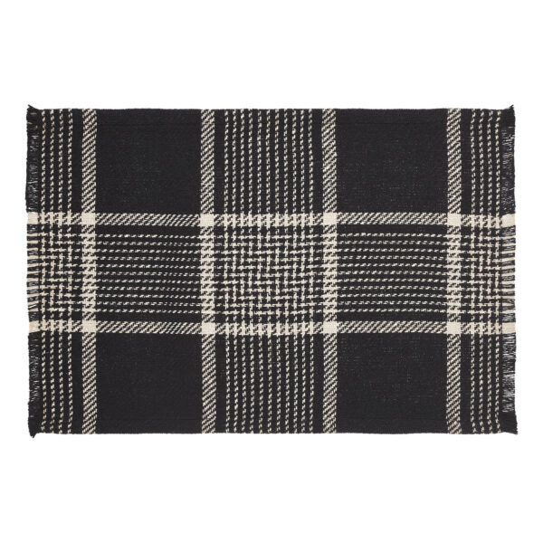 VHC-84033 - Eston Black Tan Plaid Placemat Set of 2 13x19