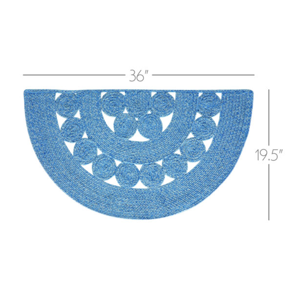 VHC-83408 - Celeste Blended Blue Indoor/Outdoor Half Circle Rug 19.5x36