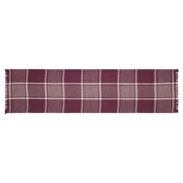 VHC-84041 - Eston Burgundy Tan Plaid Runner 12x48