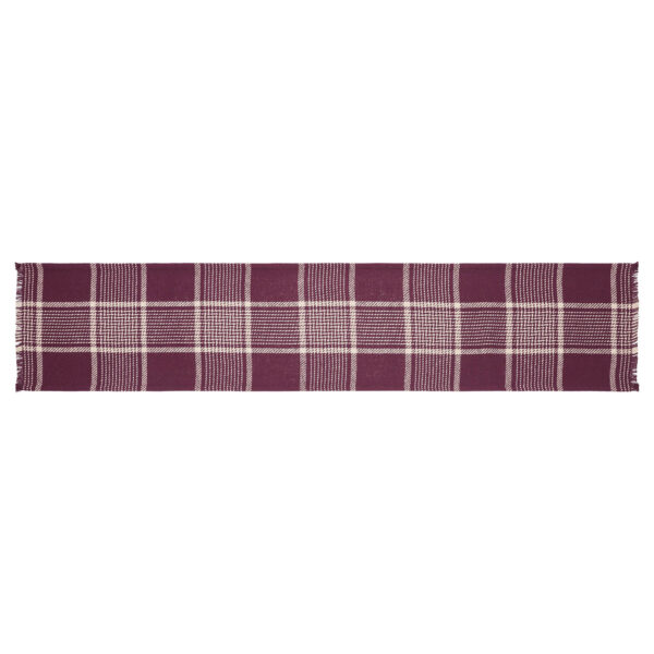 VHC-84042 - Eston Burgundy Tan Plaid Runner 12x60