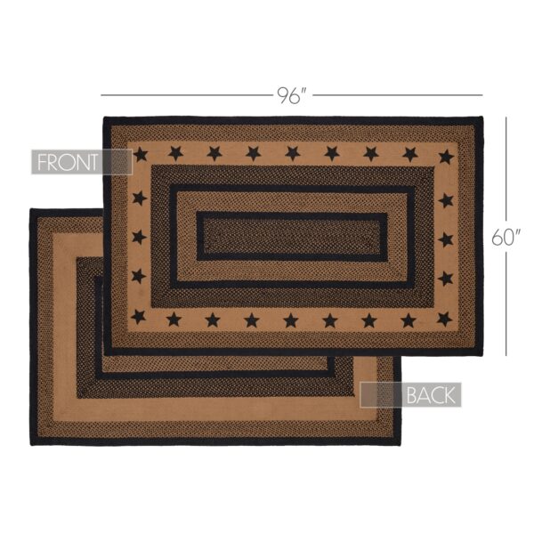 VHC-81347 - Farmhouse Jute Rug Rect Stencil Stars w/ Pad 60x96