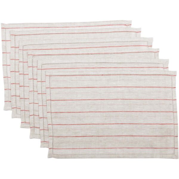 VHC-38573 - Charley Red Placemat Set of 6 12x18