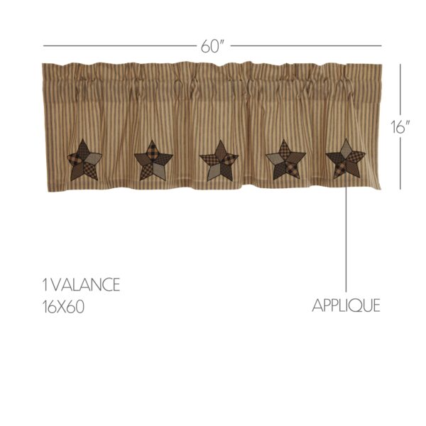 VHC-56684 - Farmhouse Star Applique Valance 16x60