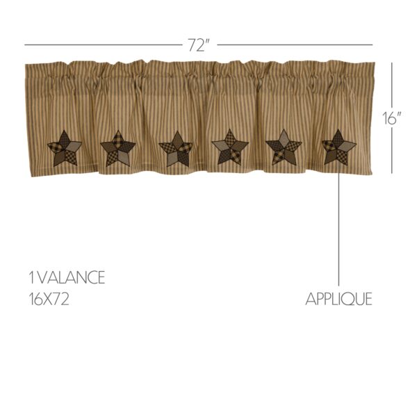 VHC-56685 - Farmhouse Star Applique Valance 16x72