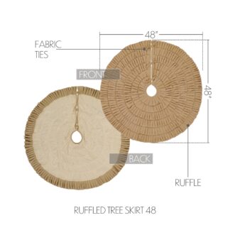 Farmhouse Festive Natural Burlap Ruffled Tree Skirt 48 by Seasons Crest