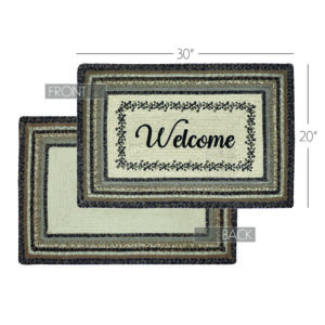 VHC-83424 - Floral Vine Jute Rug Rect Welcome w/ Pad 20x30