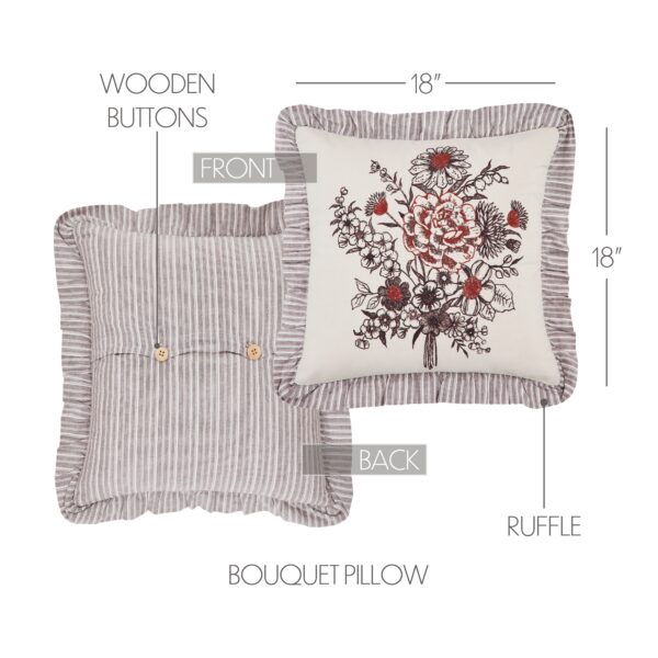 VHC-80357 - Florette Floral Bouquet Ruffled Pillow 18x18