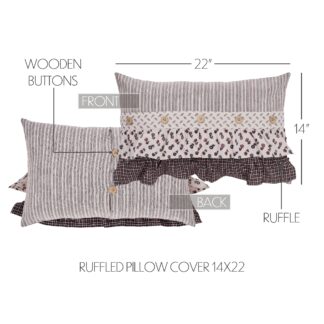 Farmhouse Florette Ruffled Pillow Cover 14x22 by April & Olive