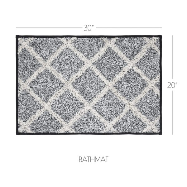 VHC-80519 - Frayed Lattice Creme & Black Bathmat 20x30