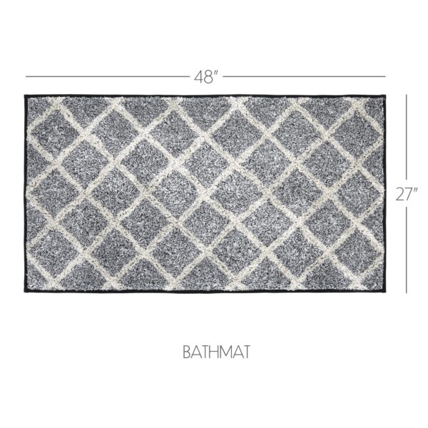 VHC-80520 - Frayed Lattice Creme & Black Bathmat 27x48