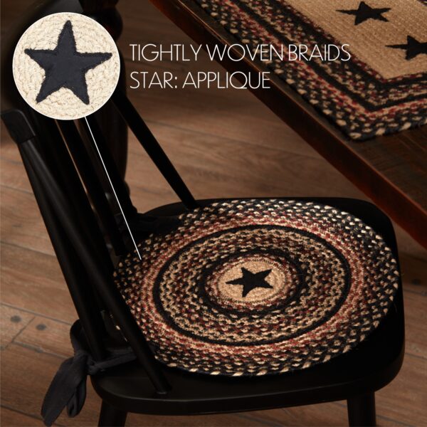 VHC-67022 - Colonial Star Jute Chair Pad Applique Star 15 inch Diameter