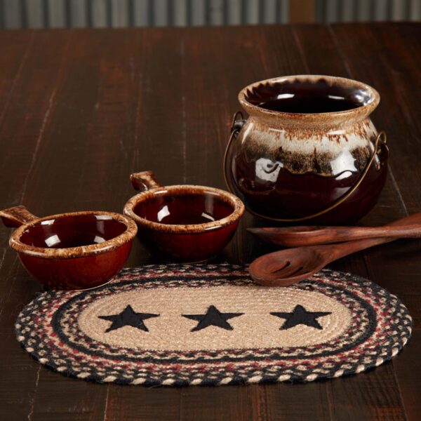 VHC-67135 - Colonial Star Jute Oval Placemat 10x15