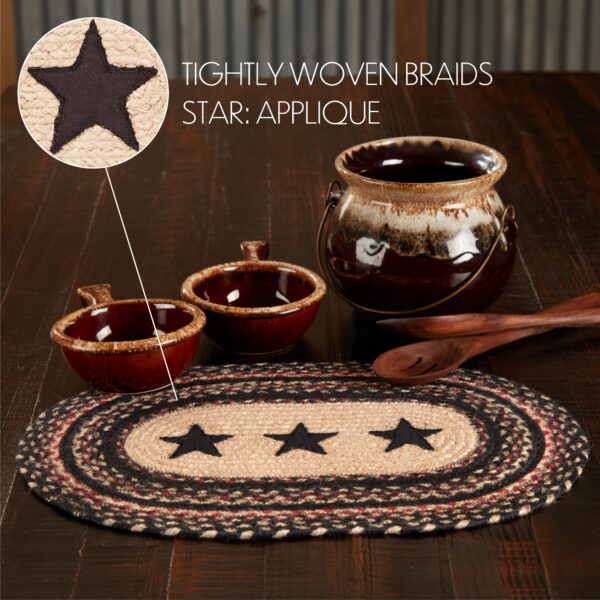 VHC-67023 - Colonial Star Jute Oval Placemat 12x18