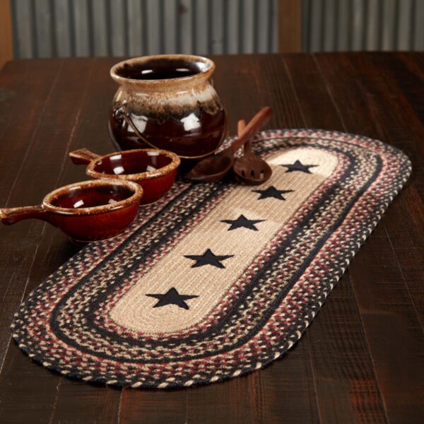 VHC-67025 - Colonial Star Jute Oval Runner 13x36
