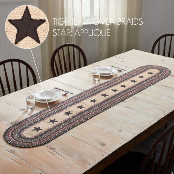 VHC-81331 - Colonial Star Jute Oval Runner 13x72