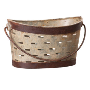 Vintage Galvanized Oval Olive Bucket