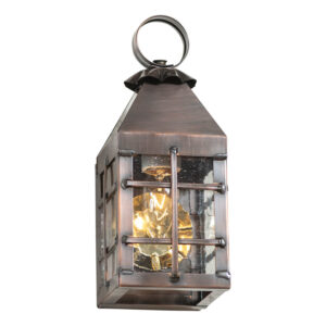 Antiqued Solid Copper Small Barn Outdoor Wall Light in Solid Antique Copper - 1 Light