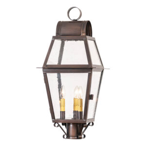 Antiqued Solid Copper Independence Outdoor Post Light in Solid Antique Copper - 3 Light