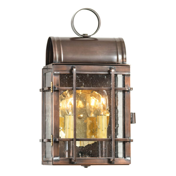 Antiqued Solid Copper Carriage House Outdoor Wall Light in Solid Antique Copper - 2 Light