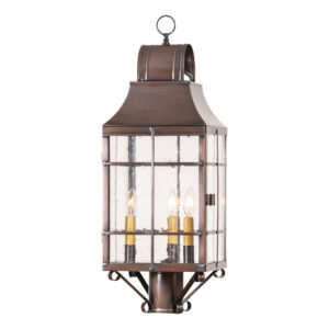 Antiqued Solid Copper Stenton Outdoor Post Light in Solid Antique Copper - 3 Light