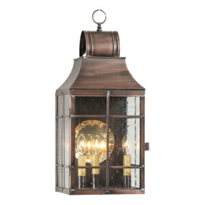 Antiqued Solid Copper Stenton Outdoor Wall Light in Solid Antique Copper - 3 Light