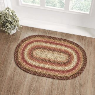 Primitive Ginger Spice Jute Rug Oval w/ Pad 20x30 by Mayflower Market