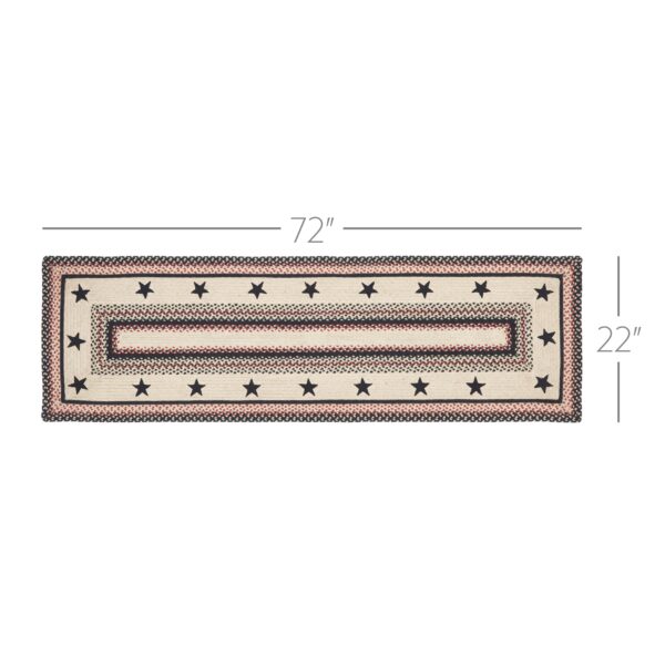 VHC-67014 - Colonial Star Jute Rug/Runner Rect w/ Pad 22x72