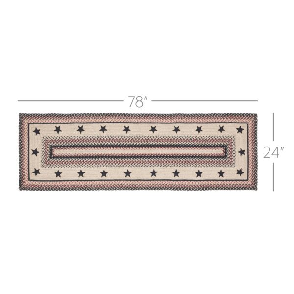 VHC-81336 - Colonial Star Jute Rug/Runner Rect w/ Pad 24x78