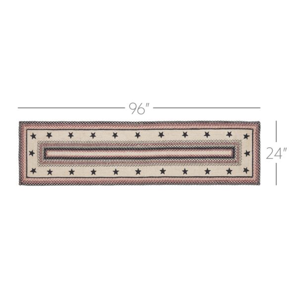 VHC-81337 - Colonial Star Jute Rug/Runner Rect w/ Pad 24x96