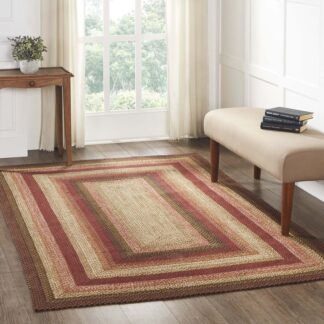 Primitive Ginger Spice Jute Rug Rect w/ Pad 60x96 by Mayflower Market