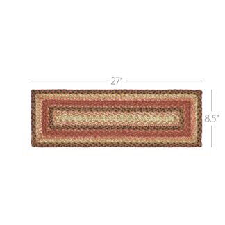 Primitive Ginger Spice Jute Stair Tread Rect Latex 8.5x27 by Mayflower Market