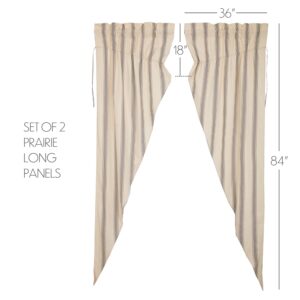 VHC-69967 - Grace Grain Sack Stripe Prairie Long Panel Set of 2 84x36x18