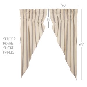 VHC-69968 - Grace Grain Sack Stripe Prairie Short Panel Set of 2 63x36x18