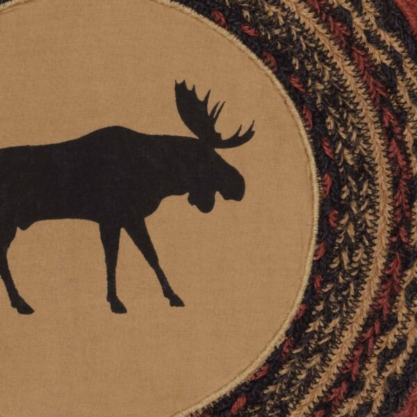 VHC-51207 - Cumberland Moose Applique Jute Chair Pad 15 inch Diameter Set of 6
