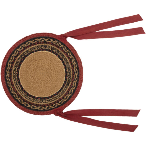 Cumberland Moose Applique Jute Chair Pad 15 inch Diameter Set of 6 - Image 6