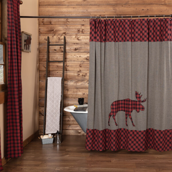VHC-51205 - Cumberland Moose Applique Shower Curtain 72x72