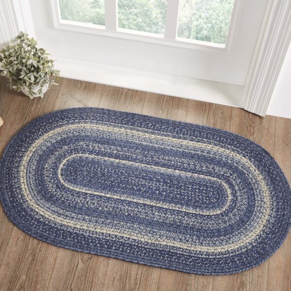 VHC-67081 - Great Falls Blue Jute Rug Oval w/ Pad 27x48