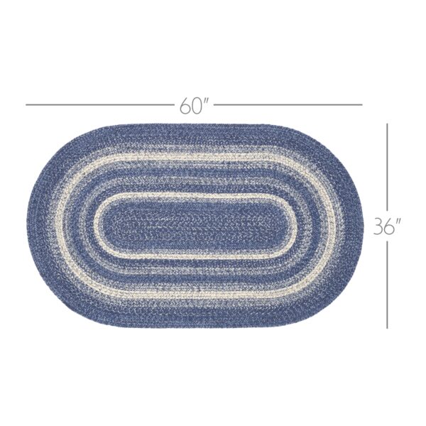 VHC-81352 - Great Falls Blue Jute Rug Oval w/ Pad 36x60