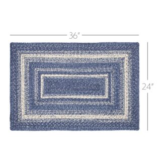 Farmhouse Great Falls Blue Jute Rug Rect w/ Pad 24x36 by April & Olive