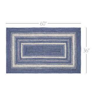 Farmhouse Great Falls Blue Jute Rug Rect w/ Pad 36x60 by April & Olive