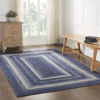 Farmhouse Great Falls Blue Jute Rug Rect w/ Pad 60x96 by April & Olive