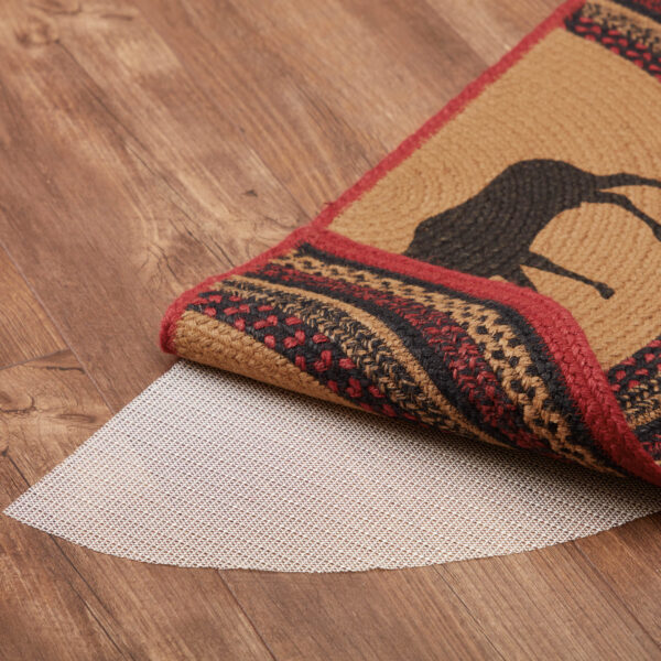 VHC-69410 - Cumberland Stenciled Moose Jute Rug Half Circle w/ Pad 16.5x33