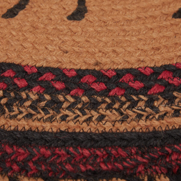 VHC-69410 - Cumberland Stenciled Moose Jute Rug Half Circle w/ Pad 16.5x33