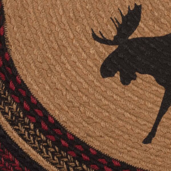 Cumberland Stenciled Moose Jute Rug Half Circle w/ Pad 16.5x33 - Image 8