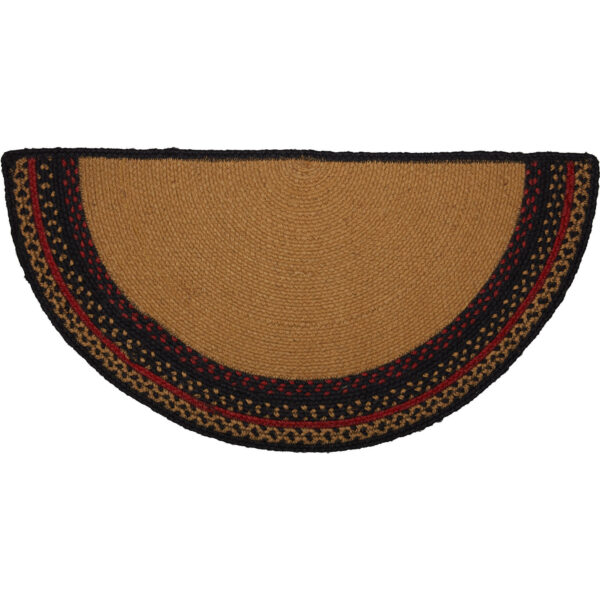 VHC-70193 - Cumberland Stenciled Moose Jute Rug Half Circle Welcome to the Cabin w/ Pad 16.5x33