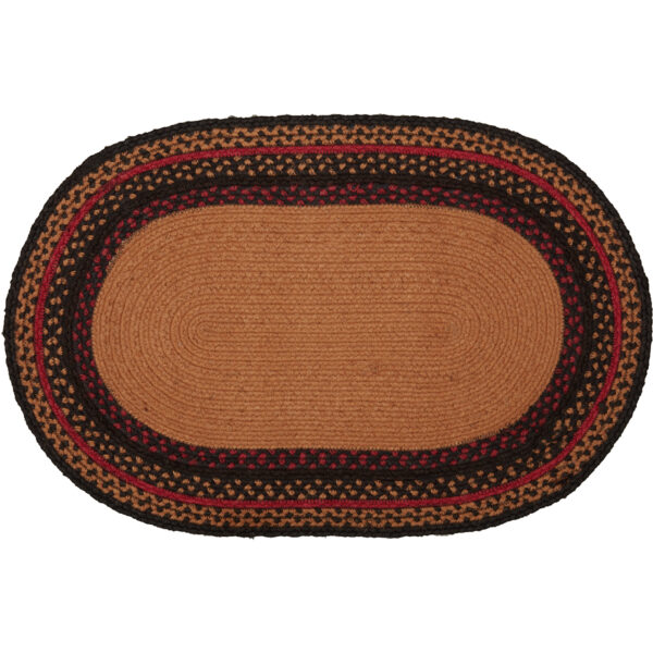 VHC-69484 - Cumberland Stenciled Moose Jute Rug Oval Welcome to the Cabin w/ Pad 20x30